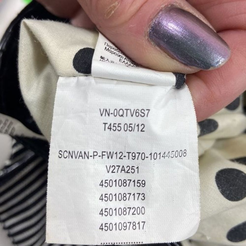 Vans womens hobo backpack Black and white fabric with black leather trim - Picture 9 of 16